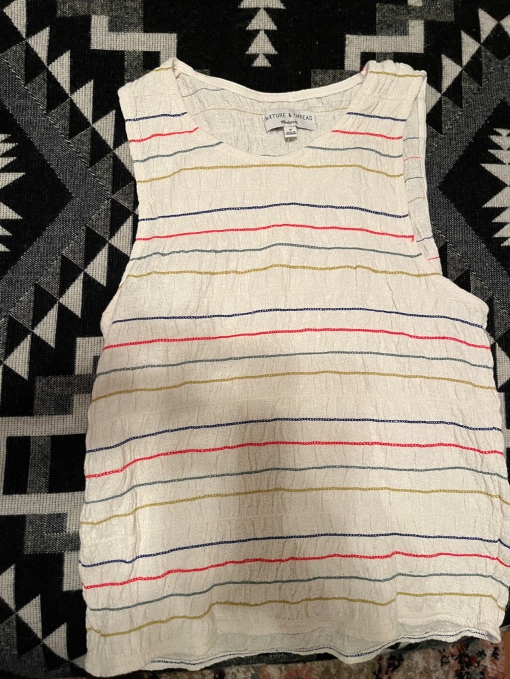 Madewell Texture & Thread Cream Striped Tank Top